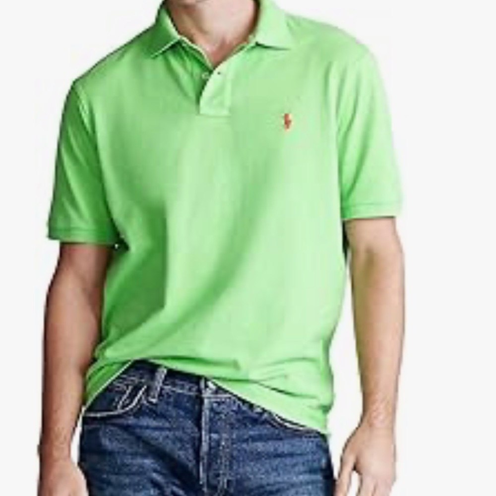 Polo by Ralph Lauren Men's pastel Green mesh Polo Shirt men’s Sz M